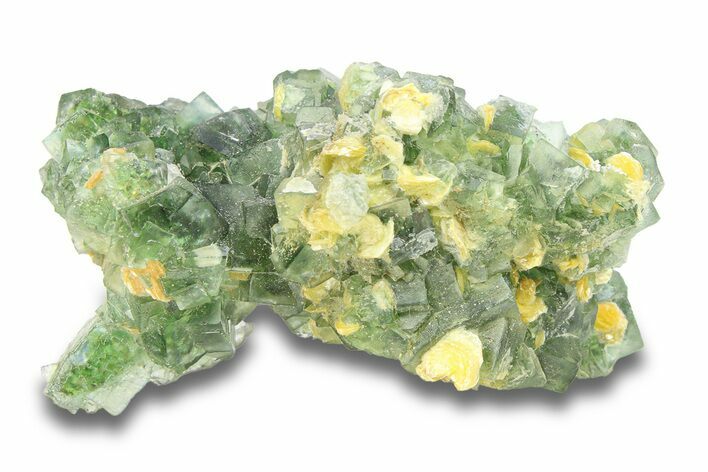 Deep Green Fluorite Cluster with Muscovite - Namibia #284013